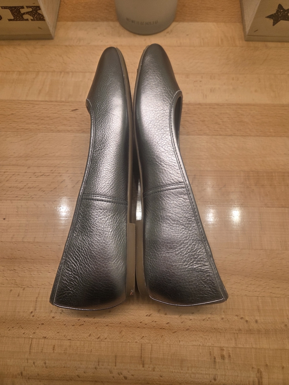Vionic Orinda Square Toe Ballet Flats Pewter Genuine Leather Women's Size 8.5 - Picture 7 of 9